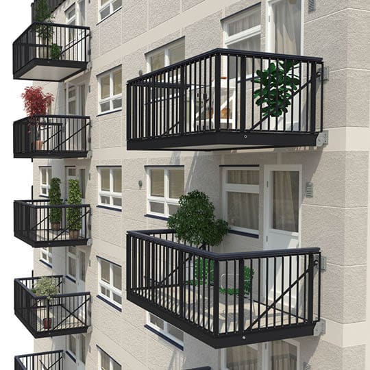 Balco erhält Großauftrag für AluTwo Balkonsysteme im Greenpark Berlin Projekt. AluTwo-Balkone